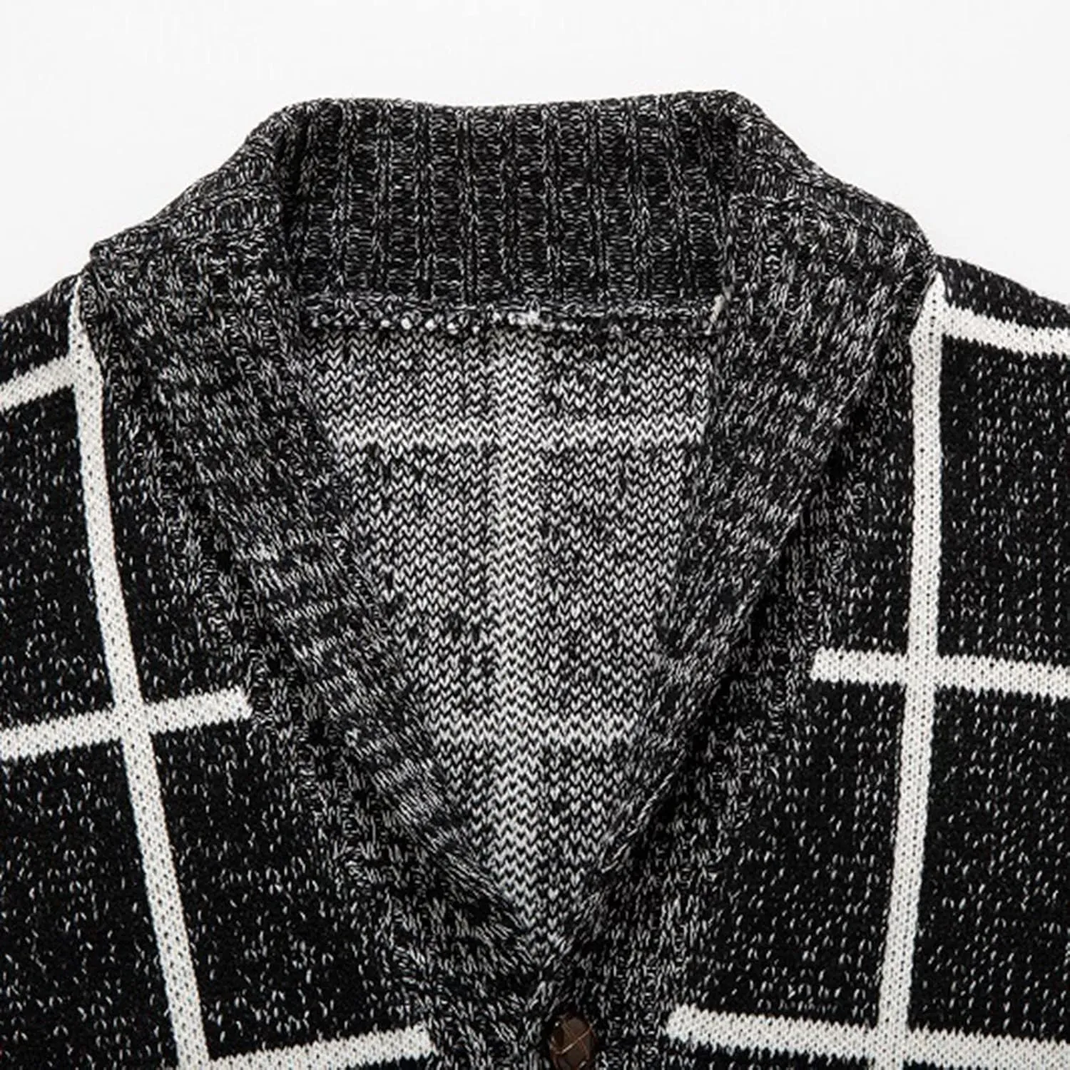 Wool Cardigan Sweaters for Men Big and Tall V-Neck Buttons Up Thermal Long Sleeve Cold Weather Chunky Knit Pullover
