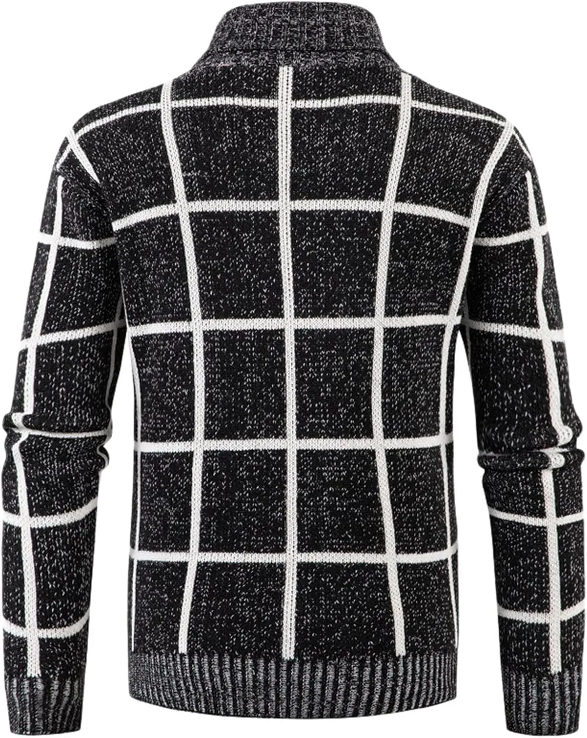 Wool Cardigan Sweaters for Men Big and Tall V-Neck Buttons Up Thermal Long Sleeve Cold Weather Chunky Knit Pullover