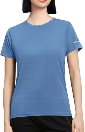 Workout Tops for Women Breathable Quick Dry Loose Fit Crewneck Yoga T Shirt Short Sleeve Running Gym Athletic Tee Top
