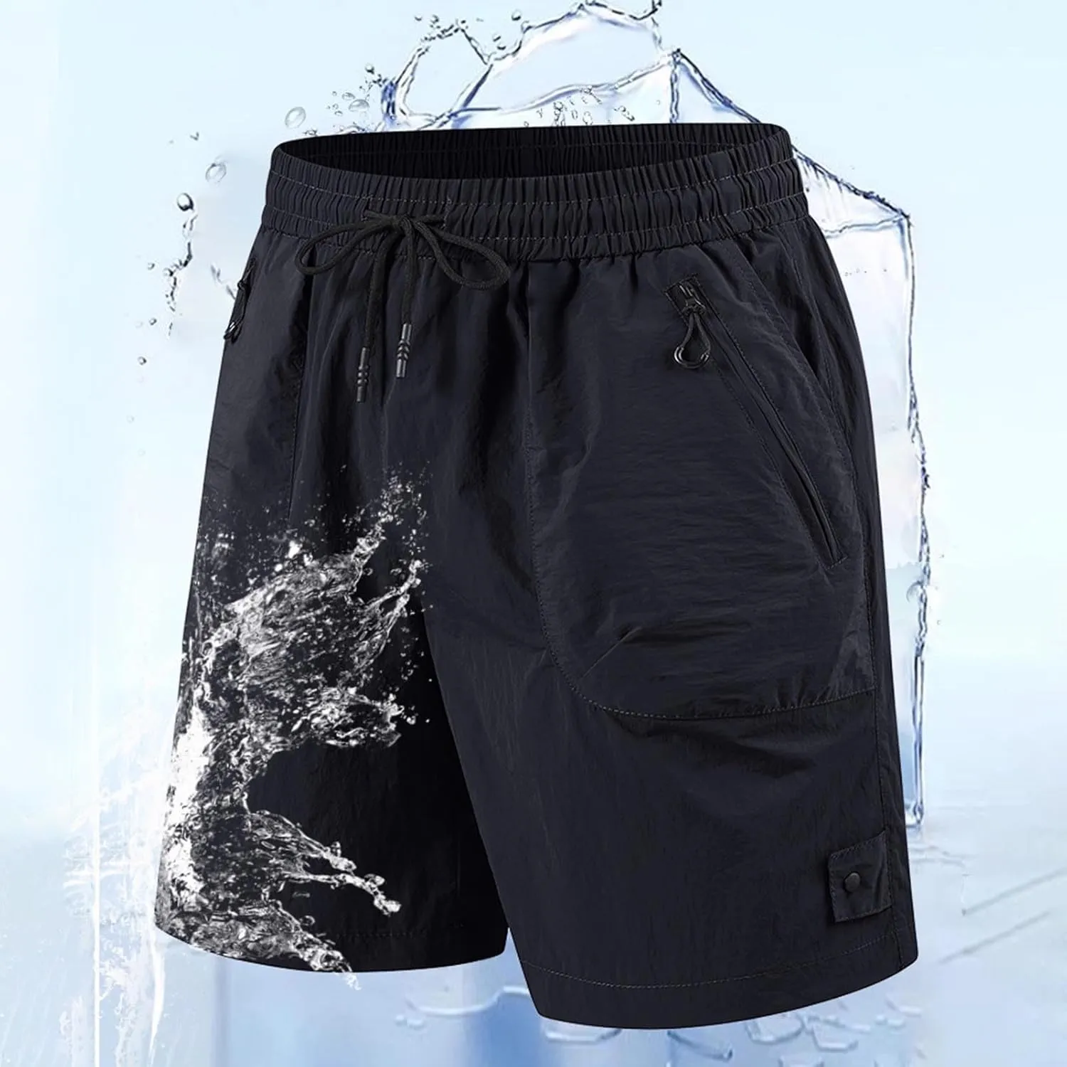 Xiaojmake Men's Waterproof Workout Shorts Quick Dry Athletic Running Short Lightweight Sports Gym Basketball Hiking Shorts