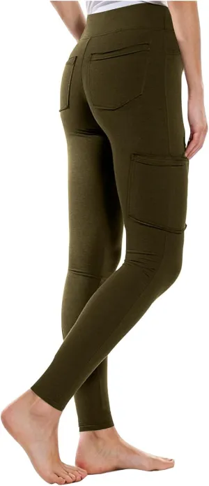 Yoga Pants Women with 5 Pockets High Waist Tummy Control Workout Cargo Yoga Pant Comfy Athletic Butt Lifting Leggings