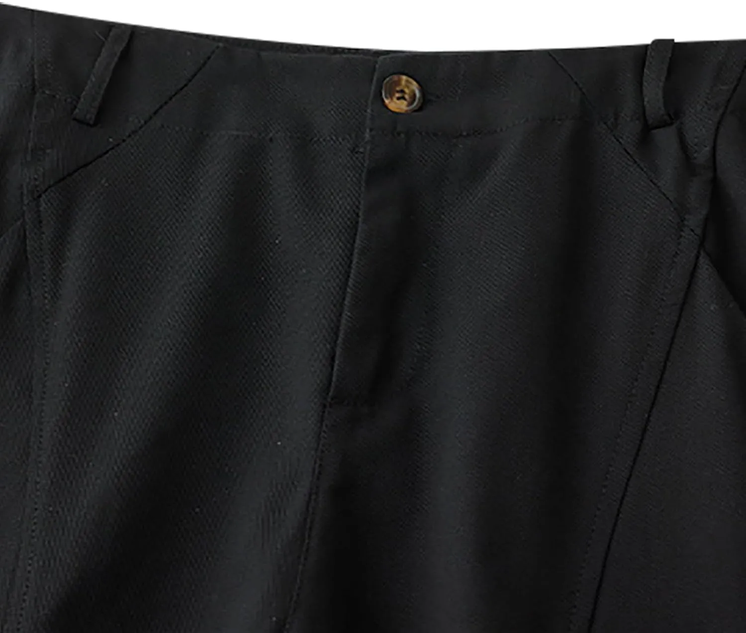 ZDRZK Women's Bermuda Shorts Button High Waisted Wide Leg Trouser Shorts Pocketed Oversized Loose Fit Business Shorts