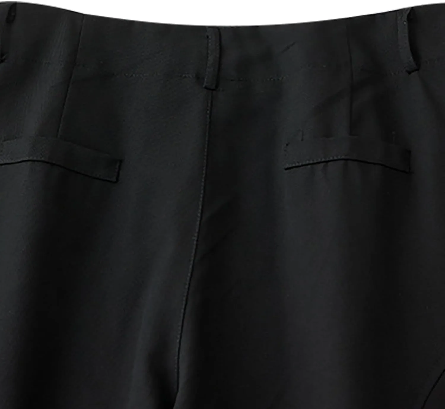 ZDRZK Women's Bermuda Shorts Button High Waisted Wide Leg Trouser Shorts Pocketed Oversized Loose Fit Business Shorts