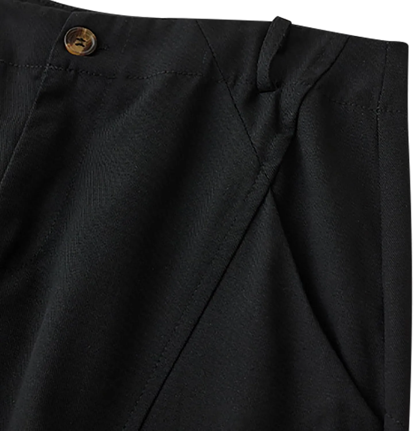 ZDRZK Women's Bermuda Shorts Button High Waisted Wide Leg Trouser Shorts Pocketed Oversized Loose Fit Business Shorts