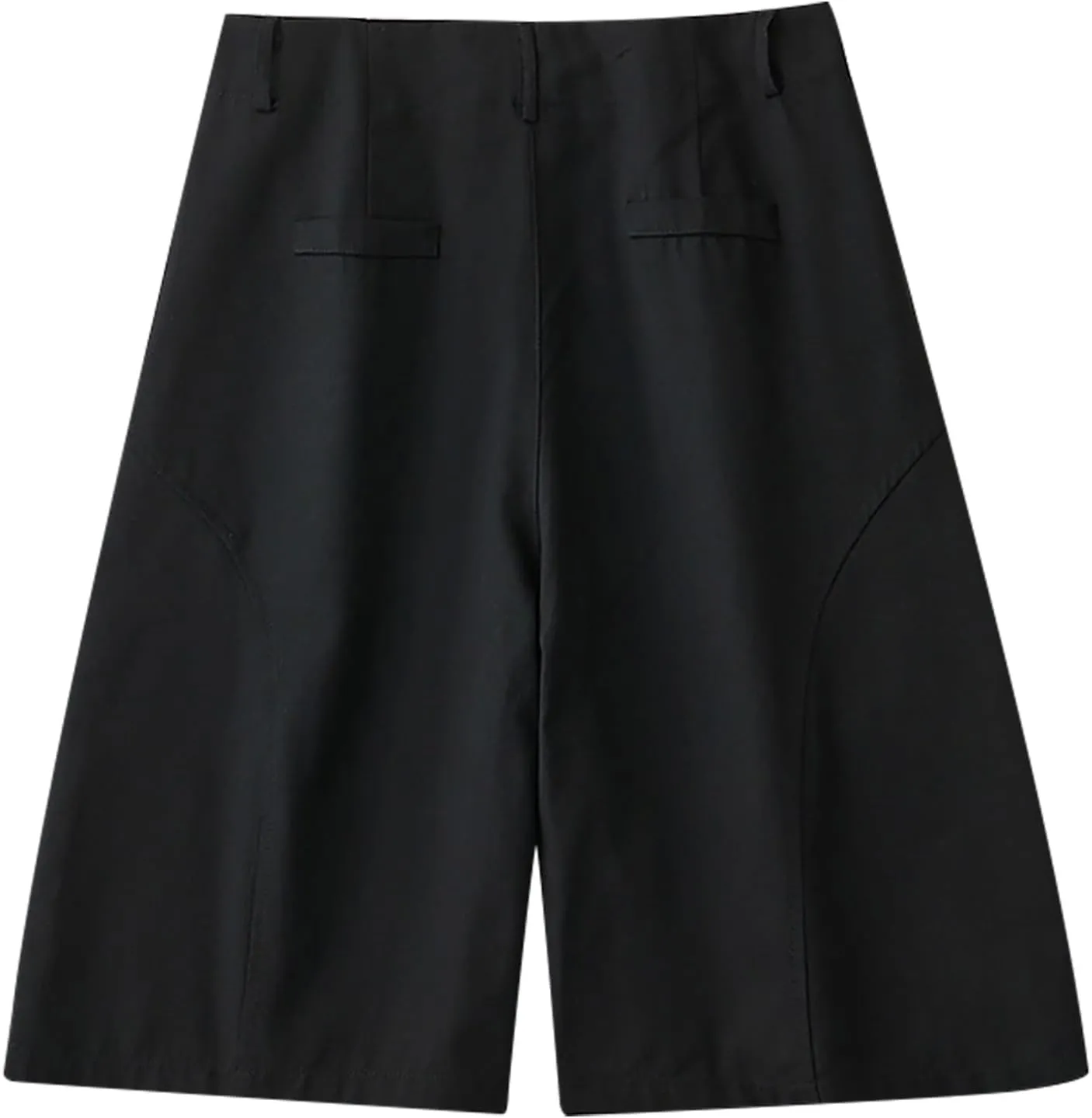 ZDRZK Women's Bermuda Shorts Button High Waisted Wide Leg Trouser Shorts Pocketed Oversized Loose Fit Business Shorts