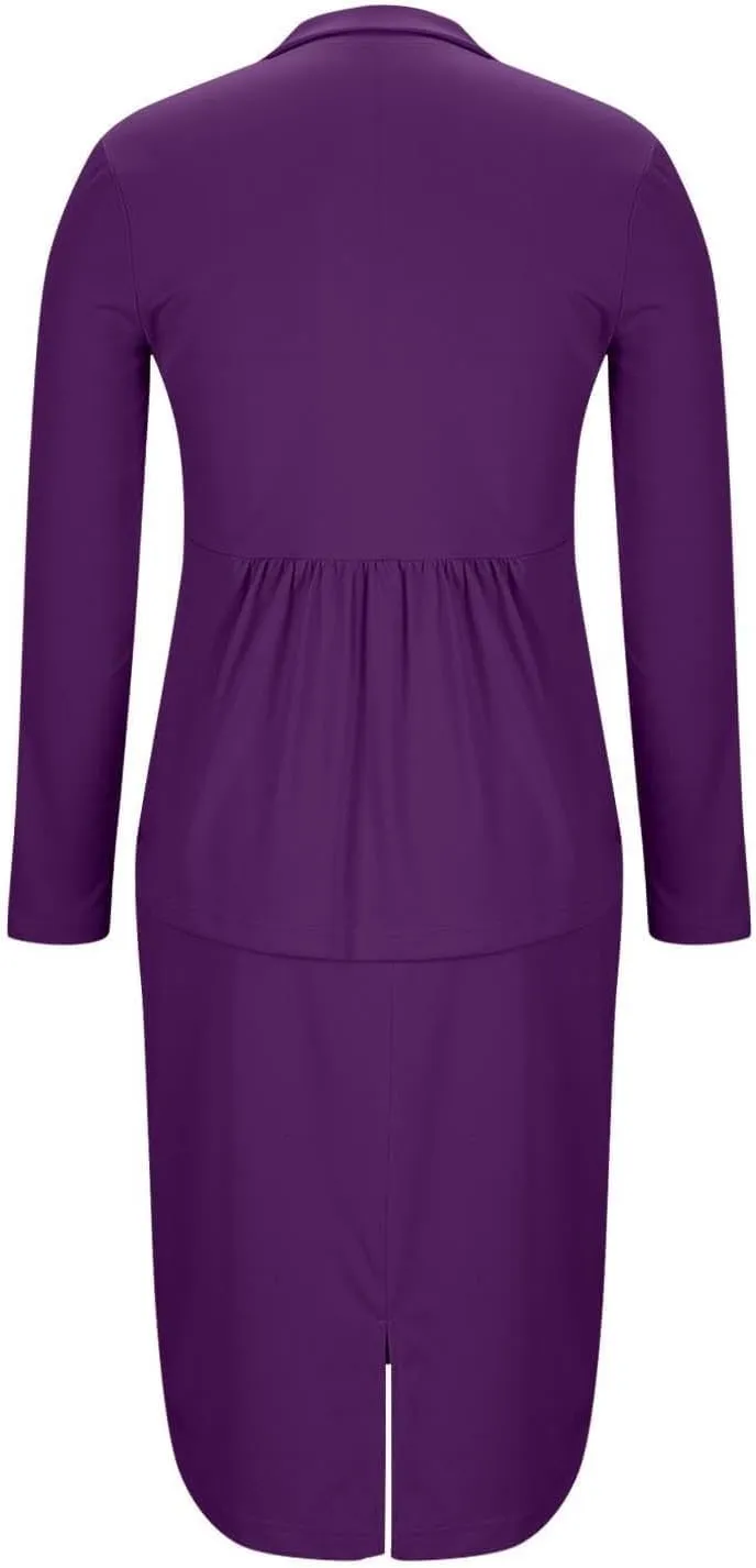 ZEFOTIM Pant/Skirt Suits for Women Dressy Wedding Blazer Solid Color Short/Long Sleeve 2 Piece Jackets