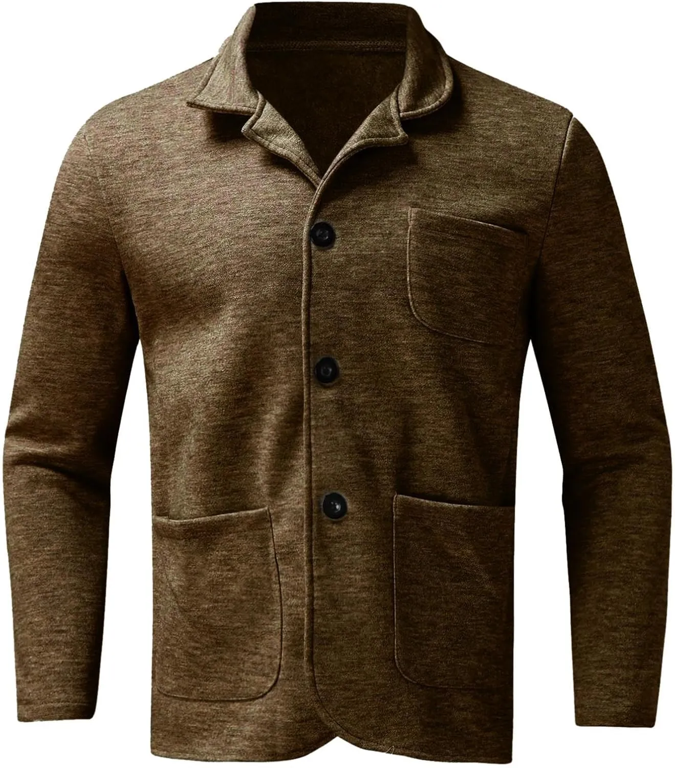 ZYXTIM Men's Casual Blazer Wool Cardigan Jacket Shawl Collar Button Down Lightweight Fall Coat Office Travel Classic Jacket